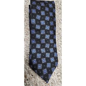 JZ Richards Boulder, CO Geometric 100% Silk USA Handmade Black Blue 3.5x58